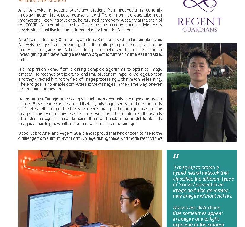 A recent guardians newsletter posted by a private school in Cardiff