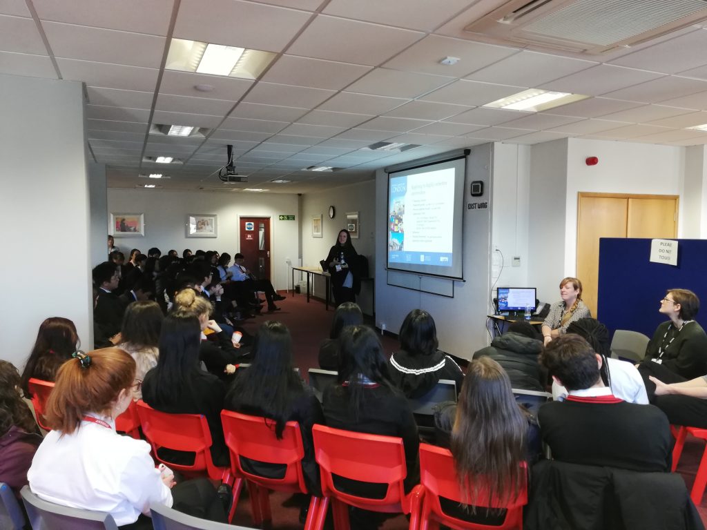 students from a private school in Cardiff in an assembly