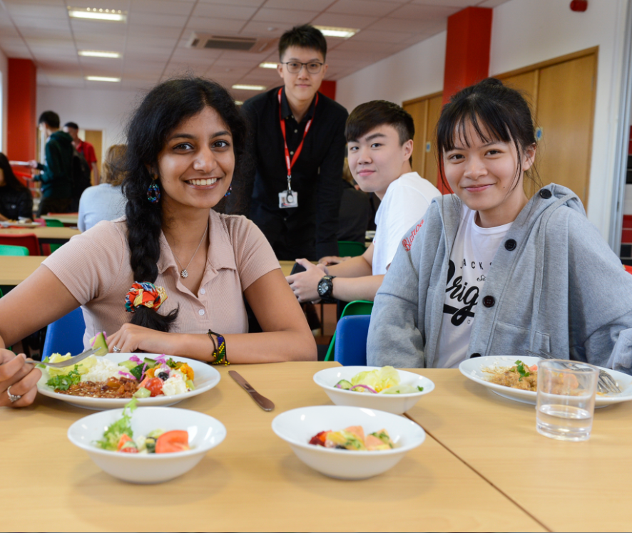 students testing the New Catering at a top sixth form college
