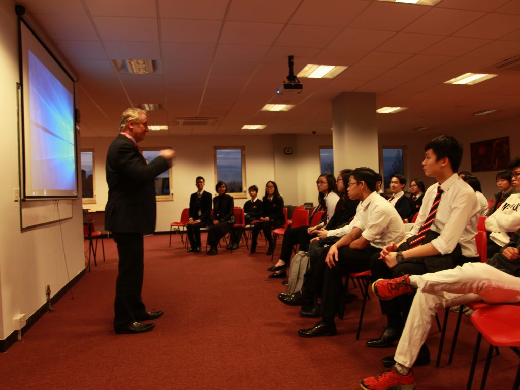 pupils sat in an assembly