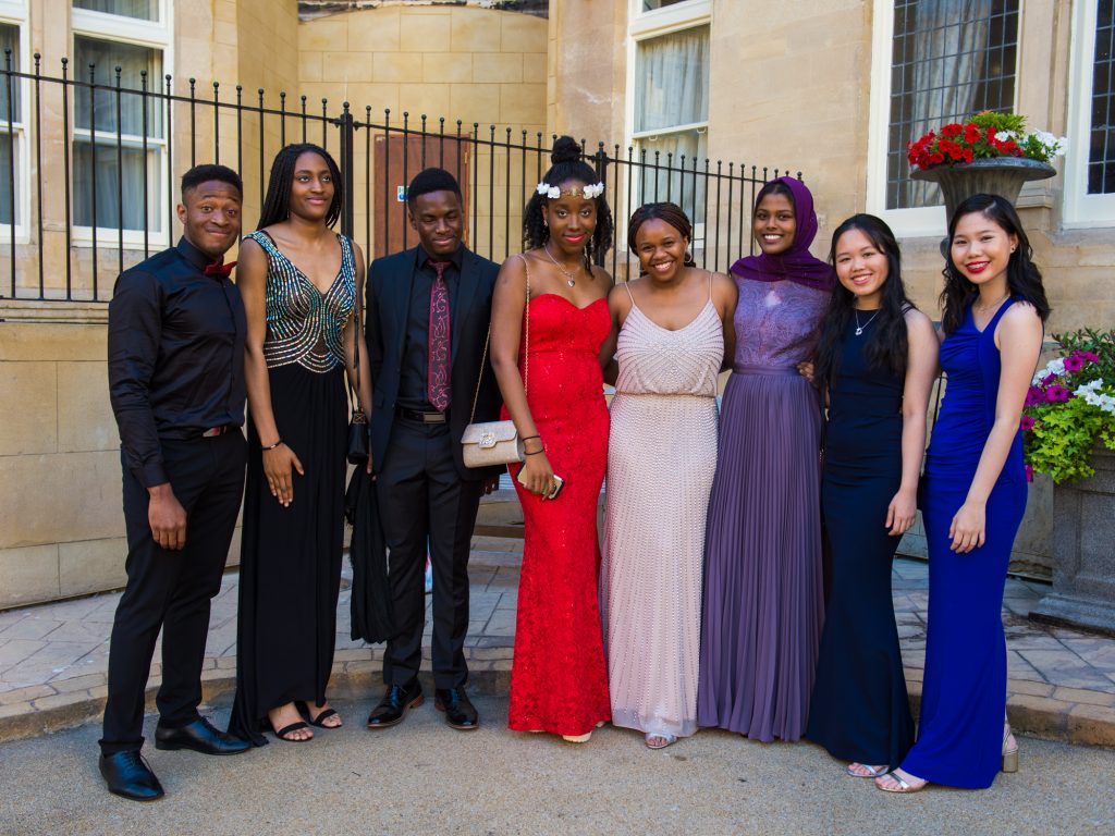 students dressed for graduation ball