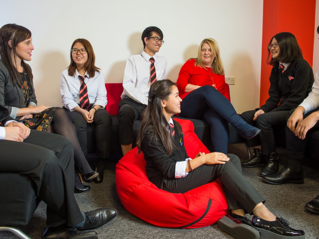 pupils from a private school in wales sitting down