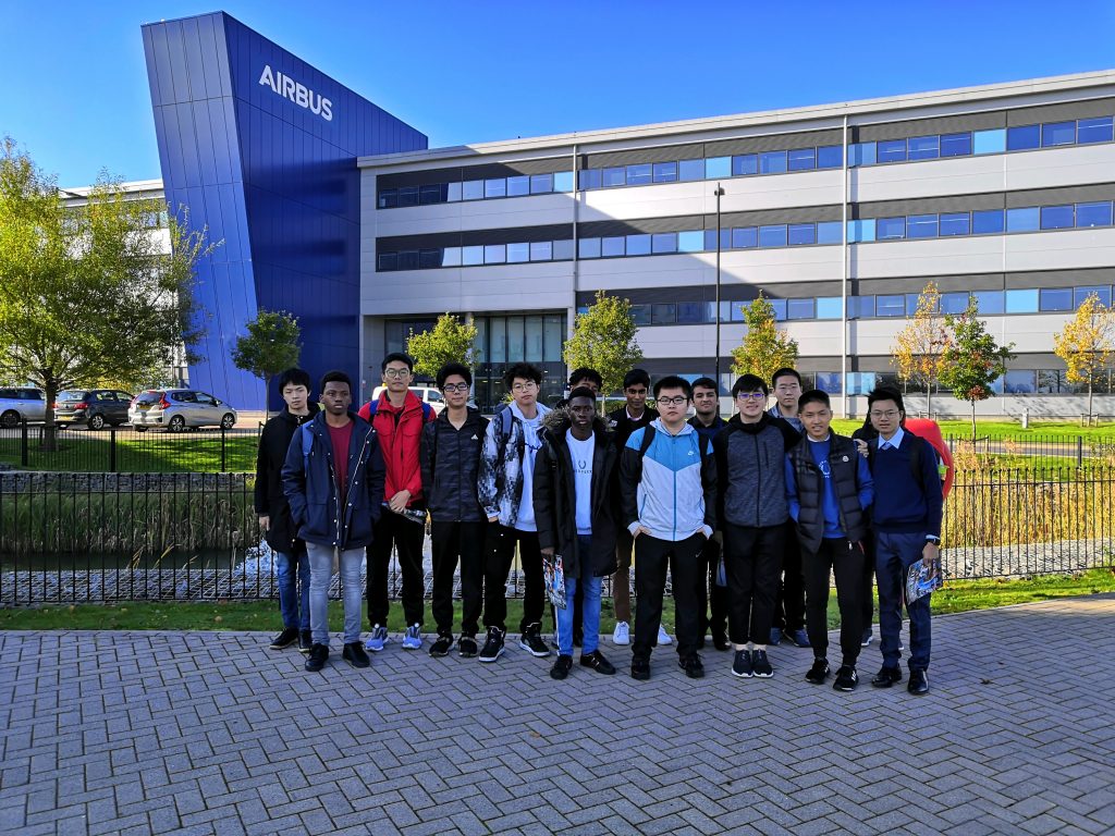 Students from a top sixth form College visiting Airbus and Rolls Royce