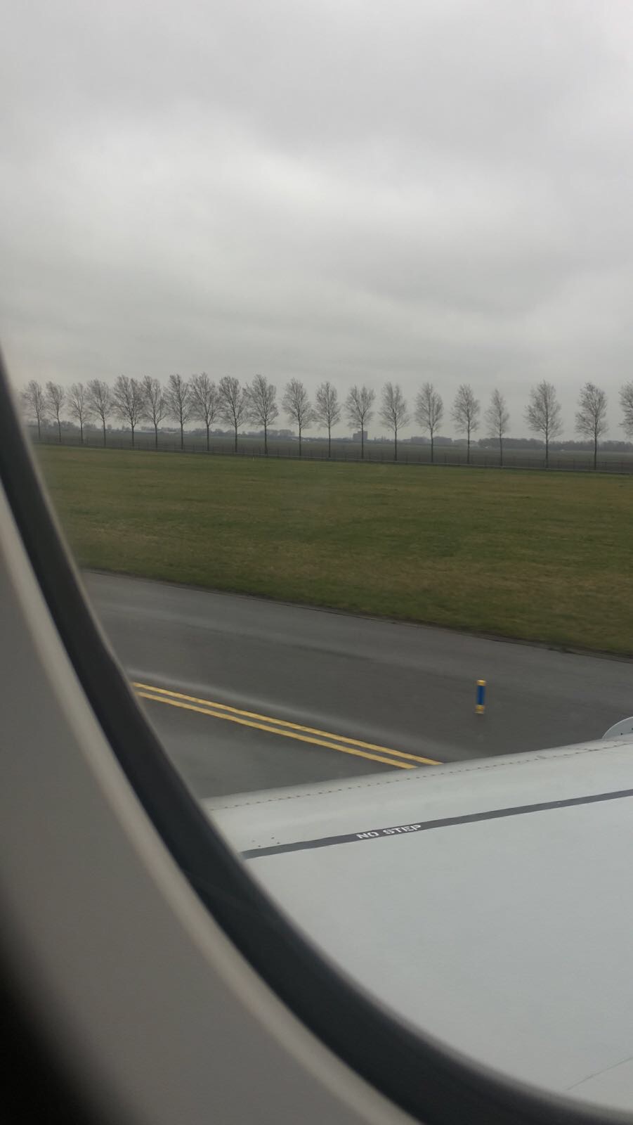 Landing in Amsterdam Airport