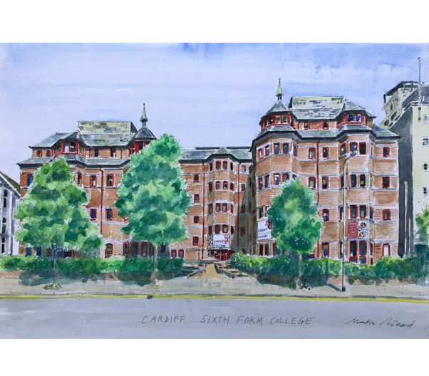 Painting of A Dukes Education College created by a student from a top sixth form college