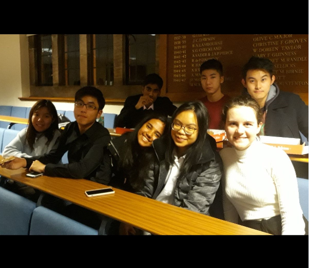 Students from a private school in Cardiff sitting at a desk