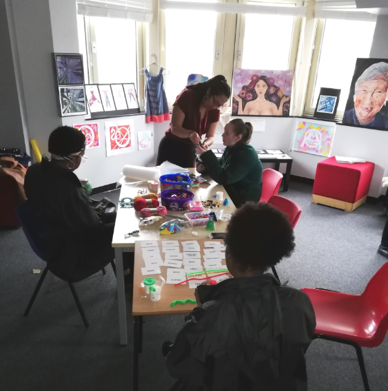an art class taking place at a private school in Cardiff
