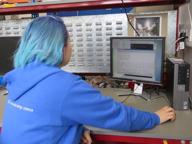 student on a computer