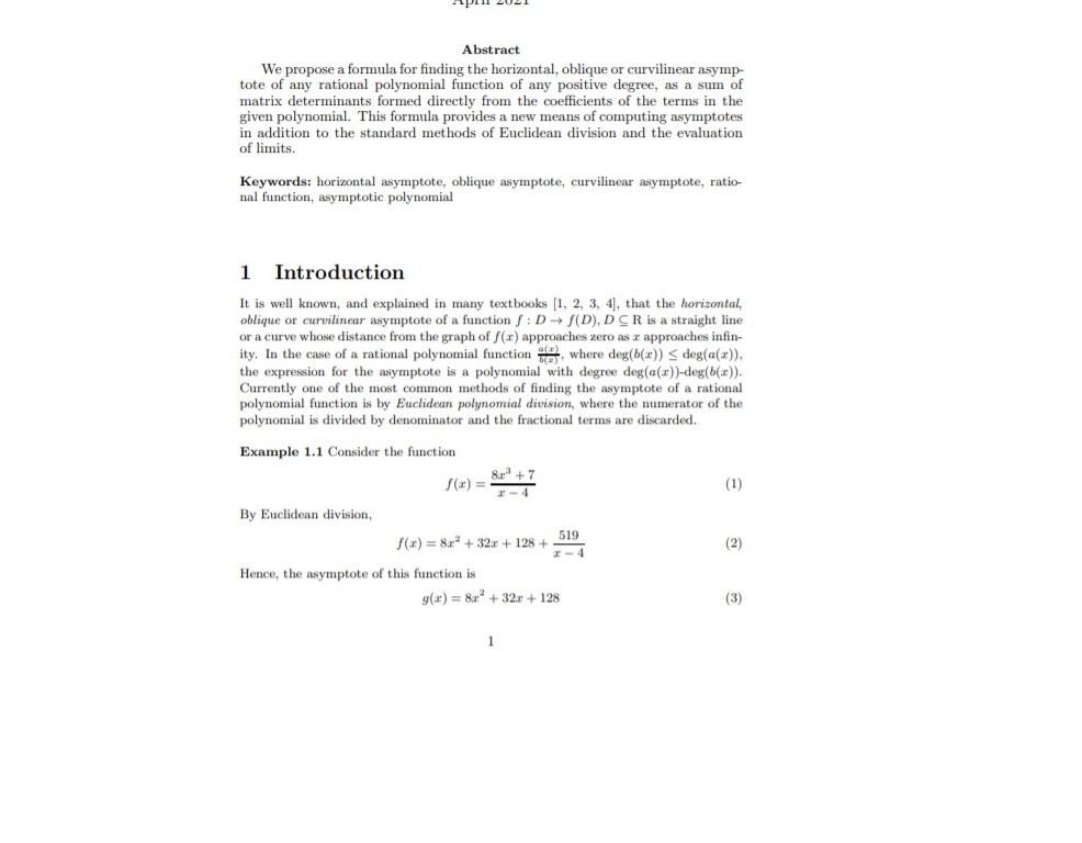 Mathematics Paper published