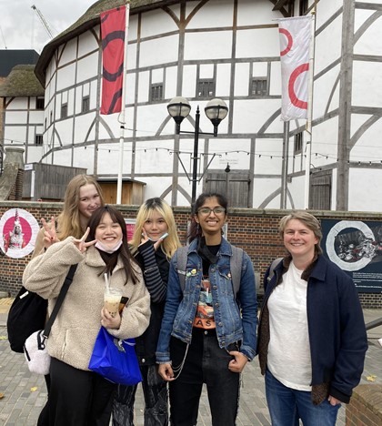 Students from a private school in Cardiff on a field trip